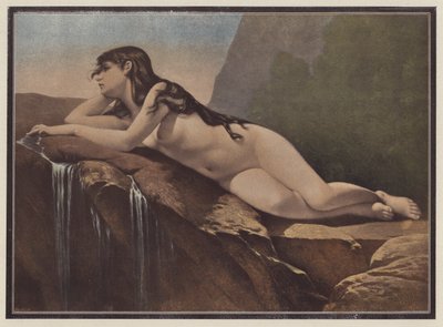 Frau liegt auf einem Felsen von Jose Nicolas Aussandron