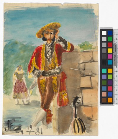 Kostümfiguren (Spanier?) von Josef Engelhart