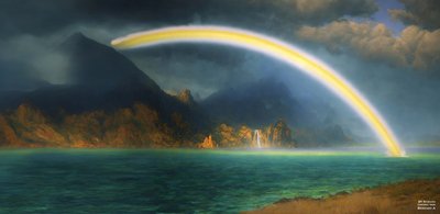JJM rekreiert Bierstadt-A: Regenbogen über Jenny Lake von Josef Johann Michel