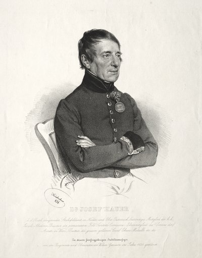 Porträt von Dr. Joseph Hauer von Josef Kriehuber