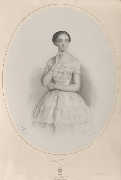 Porträt der Ballerina Marie Taglioni 1804-1884, 1853 von Josef Kriehuber