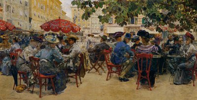 Café Tomaselli in Salzburg von Josef Theodor Ethofer