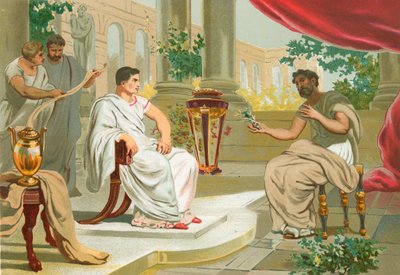Gespräch zwischen Plinius dem Älteren und dem Kaiser Vespasian von Josep or Jose Planella Coromina