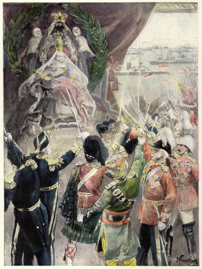 Charakter von Königin Victoria: Vorherrschaft (Farblithografie) von Joseph (after) Finnemore