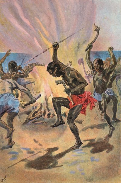 Robinson Crusoe: Ich sehe die Wilden tanzen von Joseph (after) Finnemore