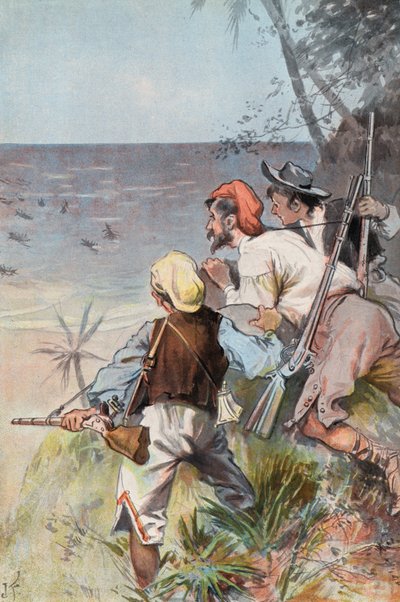 Robinson Crusoe: Von Wilden überfallen von Joseph (after) Finnemore