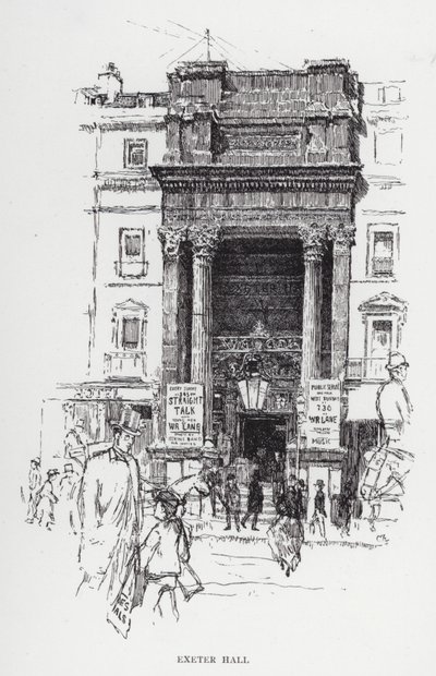 Exeter Hall von Joseph (after) Pennell