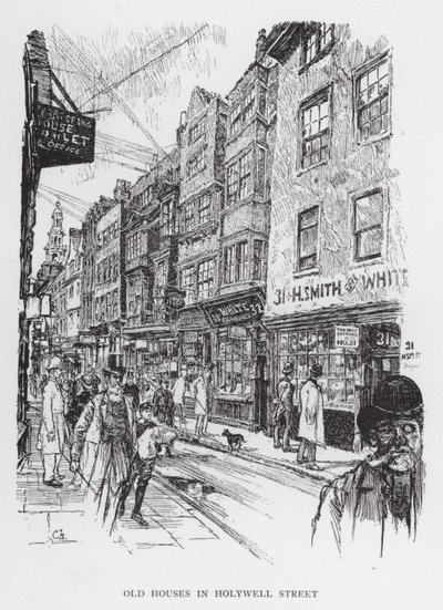 Alte Häuser in der Holywell Street von Joseph (after) Pennell