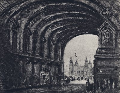 Der Turm, von der Tower Bridge (Lithografie) von Joseph (after) Pennell