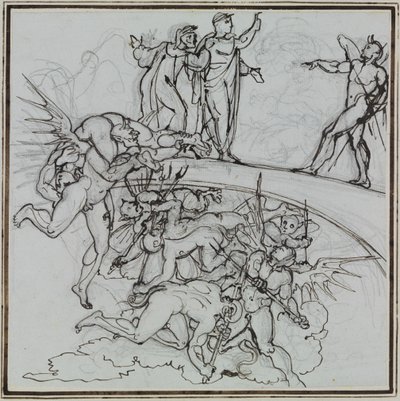 Am Pechsee der Krämer, der Ratsherr von Lucca (Dante Inferno, Canto 21, V 34) von Joseph Anton Koch
