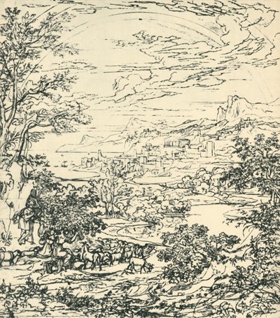 Landschaft mit Regenbogen, spätes 18. - frühes 19. Jahrhundert, 1943 von Joseph Anton Koch