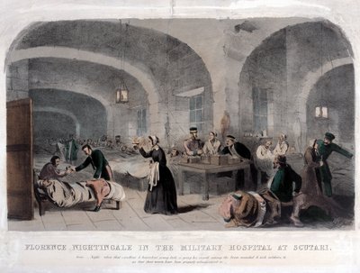 Florence Nightingale (1820-1910) im Militärkrankenhaus in Scutari während des Krimkriegs, 1856 von Joseph Austin Benwell