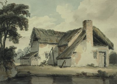 Reetgedecktes Cottage in der Nähe eines Teichs von Joseph Barber