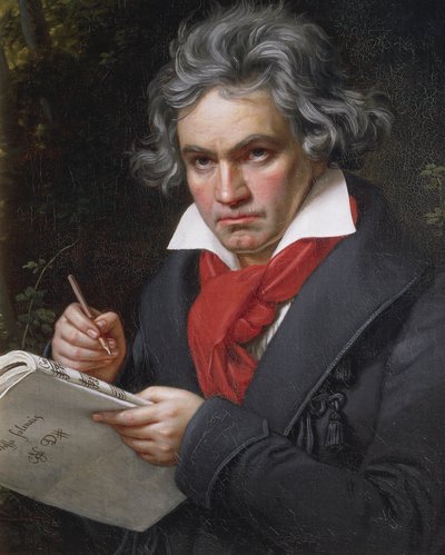 Porträt von Ludwig van Beethoven, deutscher Komponist und Pianist, komponiert die Missa Solemnis von Joseph Carl Stieler