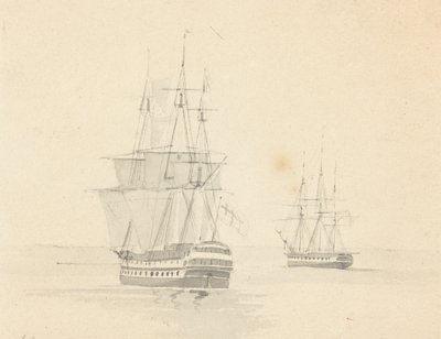 Fregatte und Korvette, Heck vorwärts von Joseph Cartwright