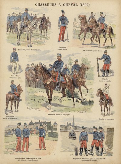 Chasseurs à cheval der französischen Armee von Joseph Charles (after) Beuzon