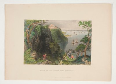 Villa am Hudson, in der Nähe von Weehawken, Illustration für Nathaniel Parker Willis von Joseph Clayton Bentley