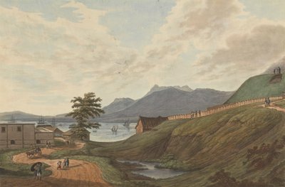 Soongey Lamou Hills Fort Marlborough, Benkulen, Sumatra, 1799 von Joseph Constantine Stadler