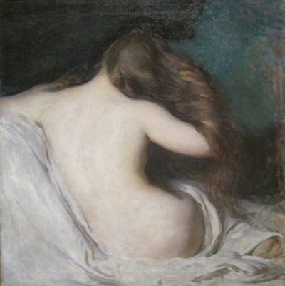 Frau trocknet ihr Haar von Joseph DeCamp