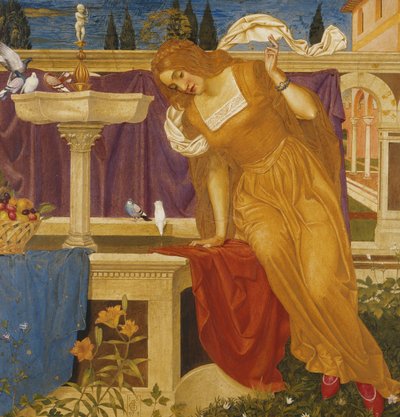 Schönheit sieht das Bild ihres Hauses im Brunnen von Joseph Edward Southall