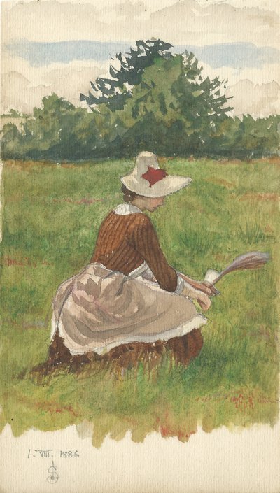 Frau sammelt Strandgras 1.VIII.1886, 1886 von Joseph Edward Southall