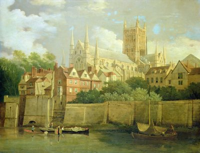 Ansicht der Kathedrale von Worcester von Südwesten von Joseph Farington