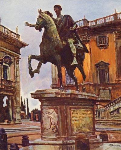 Rom: Die Statue von Marc-Aurele, Platz des Kapitols von Joseph Felix Bouchor