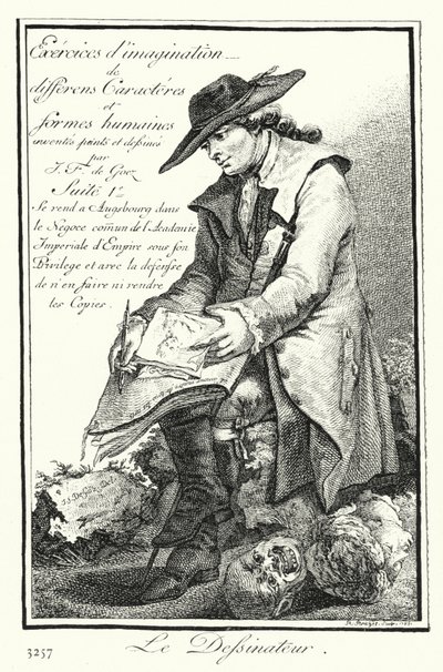 Der Karikaturist (Stich) von Joseph Franz von (after) Goez