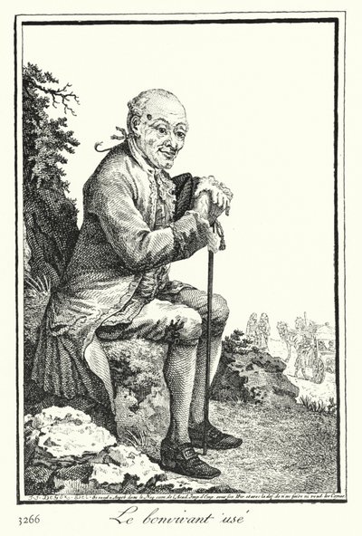 Der erschöpfte Lebemann (Stich) von Joseph Franz von (after) Goez