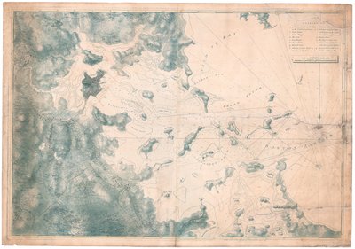 Eine Karte nautischer Bemerkungen und Beobachtungen für die Karte des Hafens von Boston von Joseph Frederick Wallet DesBarres