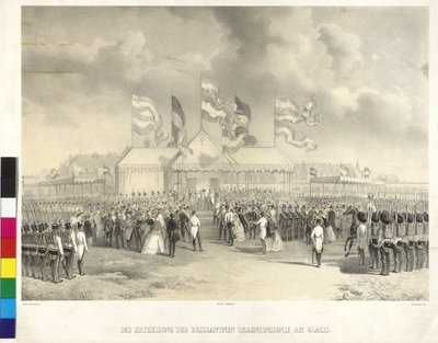 Ausgabe der brillanten Insignien des Ordens am Glacis von Joseph Heicke