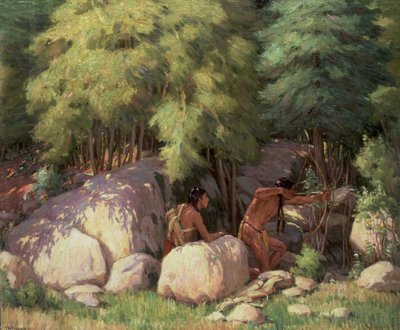 Indianer jagen Hirsche von Joseph Henry Sharp