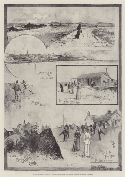 Ein neuer Golfplatz, Skizzen aus Portrush, Nordküste Irlands von Joseph Holland Tringham