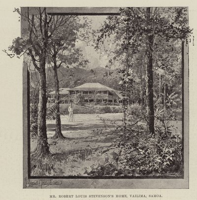 Das Zuhause von Mr. Robert Louis Stevenson, Vailima, Samoa von Joseph Holland Tringham