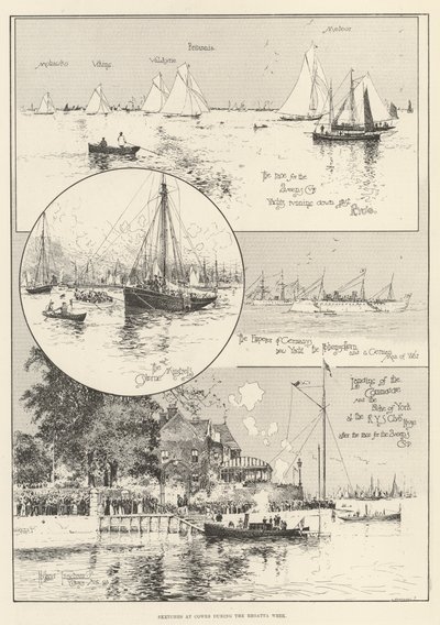 Skizzen in Cowes während der Regattawoche von Joseph Holland Tringham