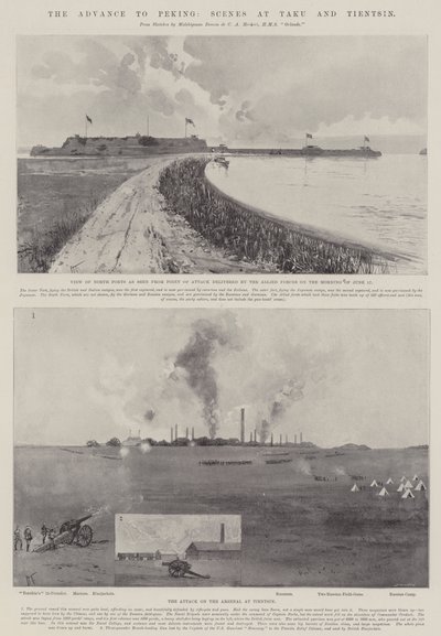 Der Vormarsch nach Peking, Szenen in Taku und Tientsin von Joseph Holland Tringham