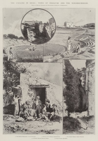 Der Zyklon in Sizilien, Ansichten von Syrakus und der Umgebung von Joseph Holland Tringham