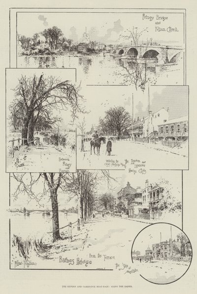 Das Oxford und Cambridge Bootsrennen, entlang der Ufer von Joseph Holland Tringham