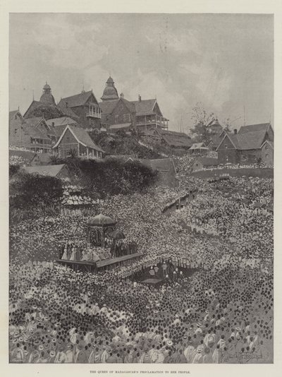 Die Proklamation der Königin von Madagaskar an ihr Volk von Joseph Holland Tringham