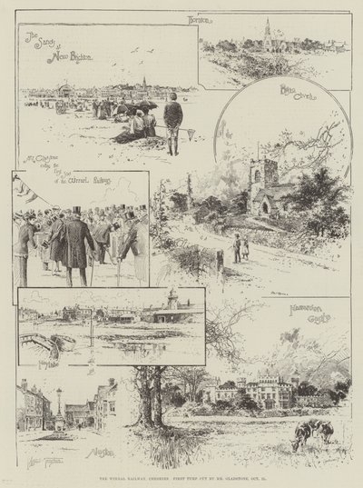 Die Wirral Railway, Cheshire, Erster Spatenstich durch Mr. Gladstone, 21. Oktober von Joseph Holland Tringham