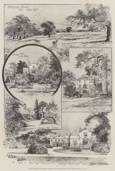 White Lodge, Richmond, wo unser zukünftiger König geboren wurde, 23. Juni 1894 (Gravur) von Joseph Holland Tringham