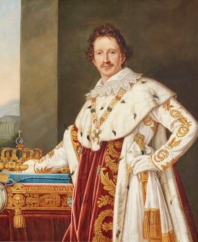 Porträt von Ludwig I. von Bayern 1786-1868 in Salbungsrobe von Joseph Carl Stieler