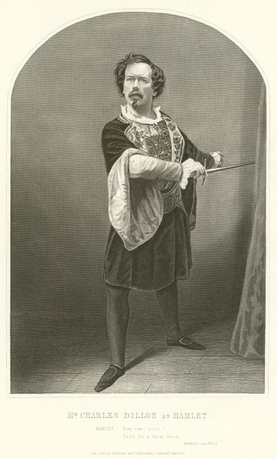 Mr. Charles Dillon als Hamlet, Akt III, Szene IV von Joseph Kenny Meadows