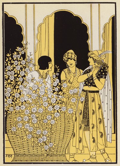 Floire et Blancheflor (Farblithographie) von Joseph Kuhn Regnier