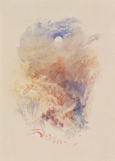 Ein Gebirgspass im Mondlicht, ca. 1845 von Joseph Mallord William Turner
