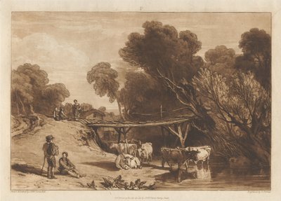 Brücke und Kühe von Joseph Mallord William Turner