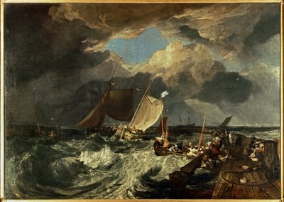 Calais Pier, mit französischen Fischern, die sich auf das Meer vorbereiten: Ein englisches Paketboot kommt an von Joseph Mallord William Turner