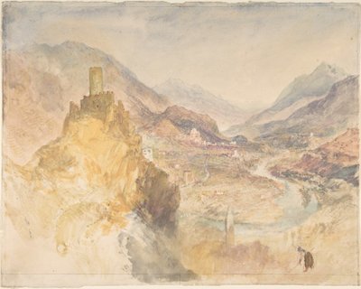 Chatel Argent und das Aostatal von oberhalb Villeneuve von Joseph Mallord William Turner