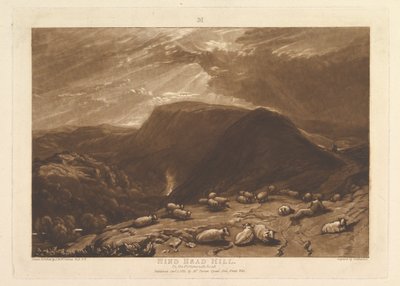 Hind Head Hill, Auf der Portsmouth Road Liber Studiorum, Teil V, Platte 25 von Joseph Mallord William Turner