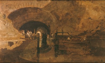 Männer und Lastkähne am Tunneleingang von Joseph Mallord William Turner